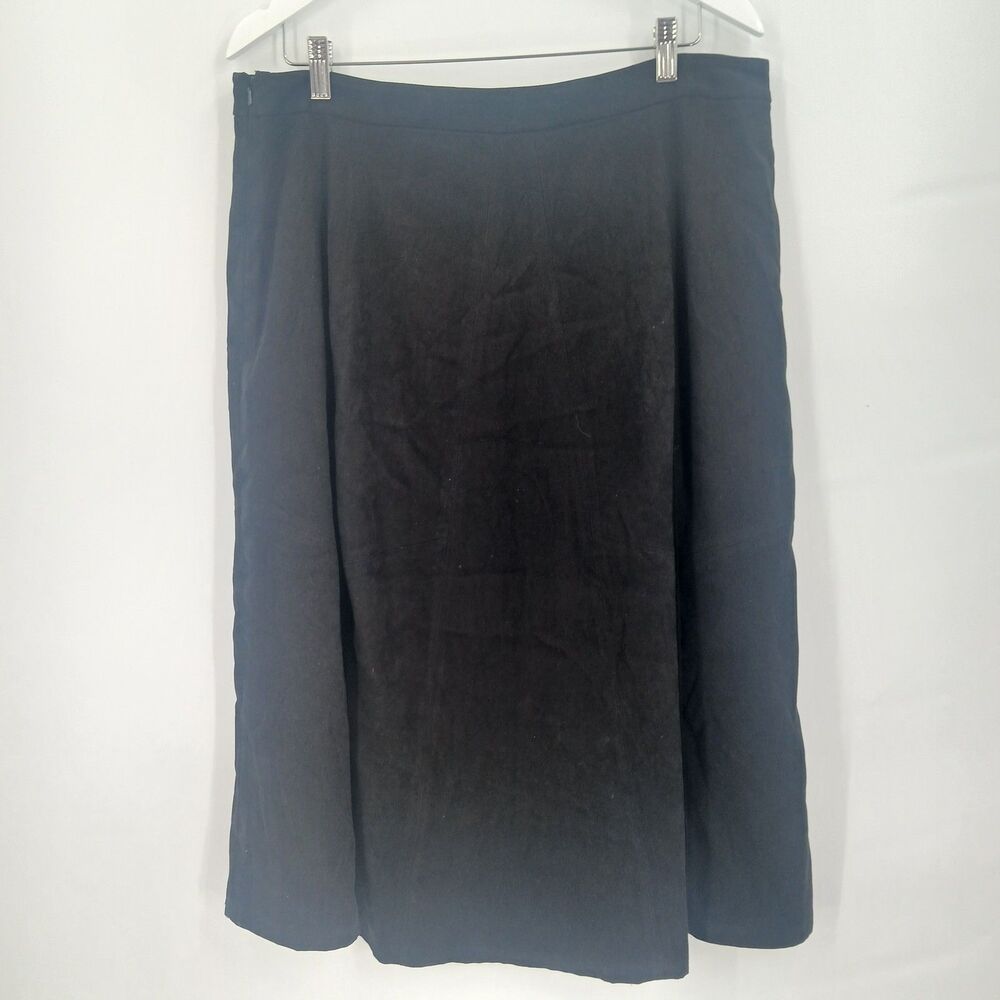 Women's Christopher & Banks Black Straight Leg Midi Skirt plus Size 14